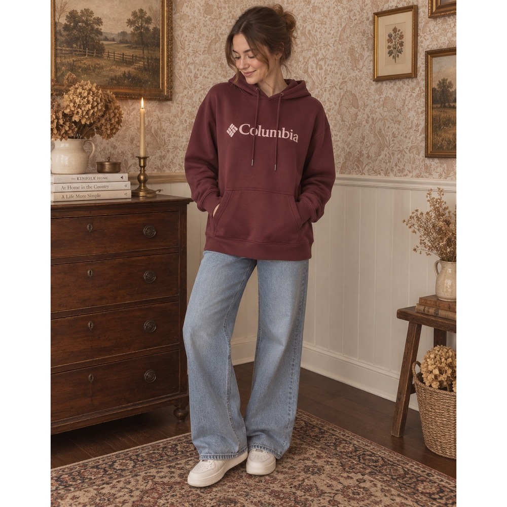 Columbia Burgundy Fleece-Lined Hoodie